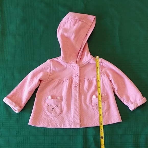 Carter's Girls Pink Hooded Sweater - Picture 2 of 8
